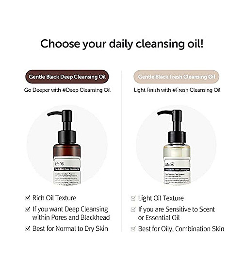 Dear, Klairs Gentle Black Fresh Cleansing Oil (30ml)