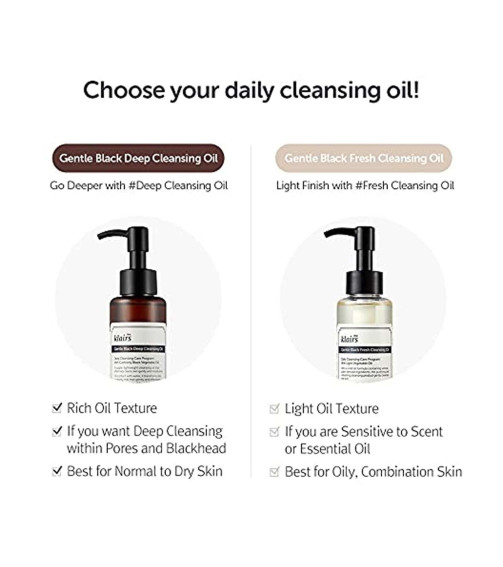 Dear, Klairs Gentle Black Fresh Cleansing Oil (150ml)
