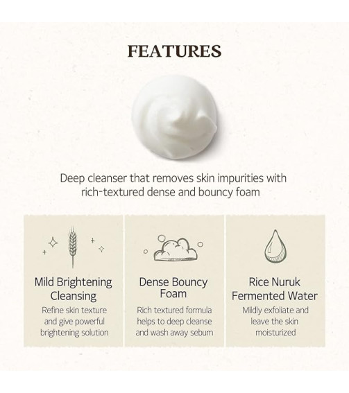 SKINFOOD RICE DAILY BRIGHTENING SCRUB FOAM